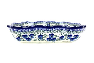 A51 Bunzlau schaal rechthoekig met bewerkte rand 2273X Overige Schalen